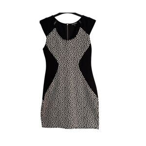Express Dress Womens Size 8 Black Animal Print Straight Pencil Full Back Zip Y2K